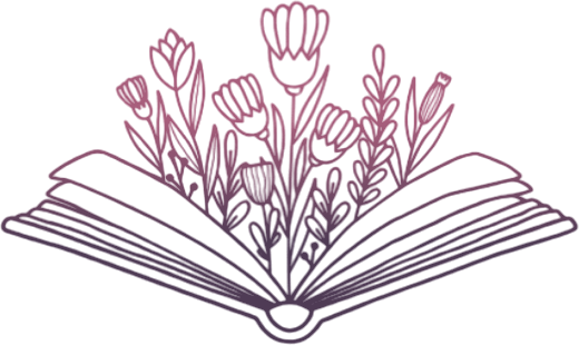 Logo de l'Herbier du Saut de la Brame : un livre ouvert d'où poussent des fleurs